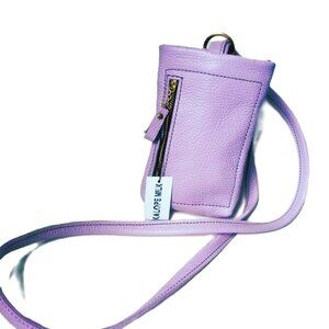 Jackalope Milk lilac pebbled leather crossbody small pouch bag